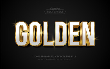 Golden Shiny 3D Editable Text Effect Style Premium Vector