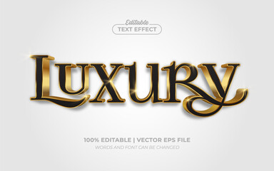 Luxury 3D Gold Shiny Editable Text Effect Style Premium Vector
