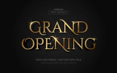 Fotobehang Grand Opening Gold Shiny Editable Text Effect Style Premium Vector © Regulr
