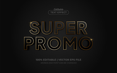 Super Promo Gold Elegant Editable Text Effect Style Premium Vector