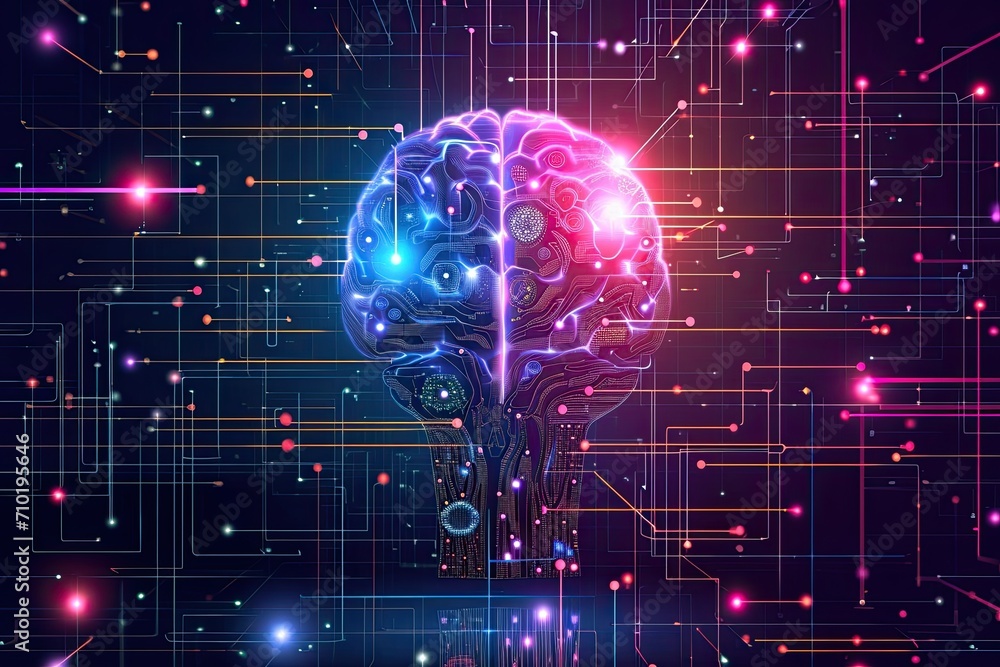 Poster revolutionize design with ai brain technology. a futuristic concept merging creativity and artificia