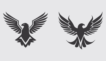 Eagle bird vector silhouette  illustration,  - obrazy, fototapety, plakaty