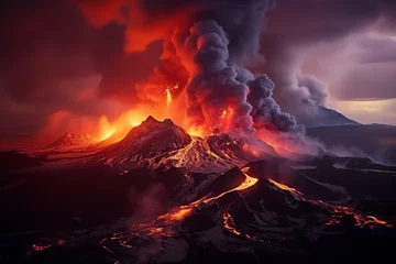 Foto op Canvas Volcanic eruption in Iceland © Nadtochiy