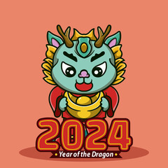 Happy Chinese New Year 2024 The Dragon Show Up. Dragon symbol of New Year 2024 character concept for design celebration.