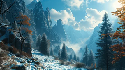 Foto op Plexiglas Winterzauber im Bergtal. © Meadow