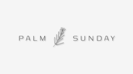 Palm Sunday elegant and minimalist doodle style for spirituality vector design element - obrazy, fototapety, plakaty
