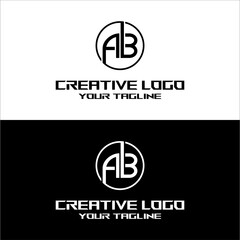 creative letter logo ab desain vektor