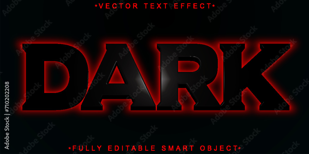 Poster red and black dark vector fully editable smart object text effect