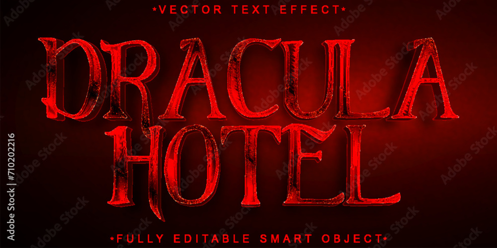 Poster dracula hotel vector fully editable smart object text effect