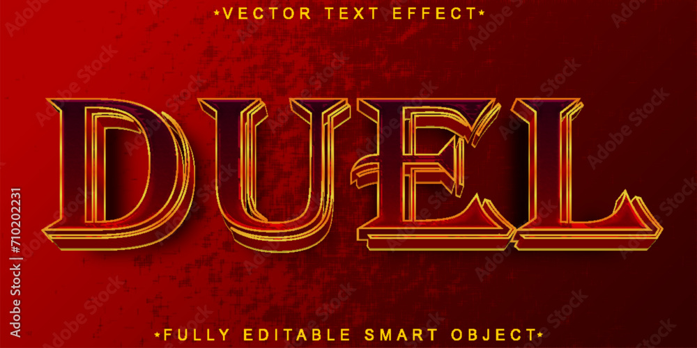 Poster red western duel vector fully editable smart object text effect