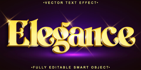 Shiny Luxury Golden Elegance Vector Fully Editable Smart Object Text Effect