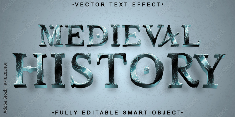 Poster medieval history vector fully editable smart object text effect