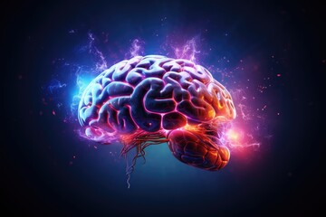 Neurological diagnostic techniques and neuroimmunotherapy. Neuro ophthalmology and neurovascular surgery for neural insights. Colorful abstract thinking Human Mind cognitive brain skills Aid Axon