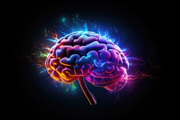 Neurological diagnostic techniques and neuroimmunotherapy. Neuro ophthalmology and neurovascular surgery for neural insights. Colorful abstract thinking Human Mind cognitive brain skills Aid Axon