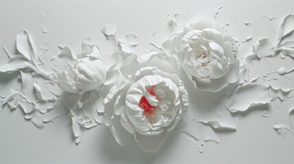 Backdrop of colorful paper roses. Beauty of White Flower. Background.