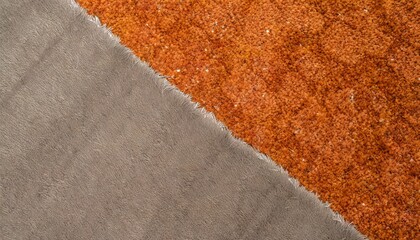 Fototapeta premium Orange blue carpet texture top wiev