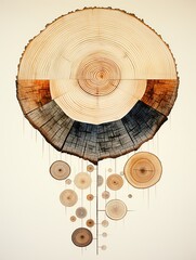 Chronology of Nature: Tree Rings Wall Prints for a Captivating Organic Display