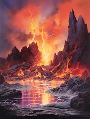 Fototapeta premium Eruptions Framed: Volcanic Rocks Wall Prints