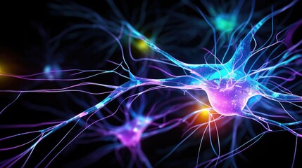 Neuronal network with neurons and synapses in brain. Neurological diseases like epilepsy and schizophrenia. Neuroimaging for diagnostic, neuromodulation and therapeutic aid neurofeedback brain mapping