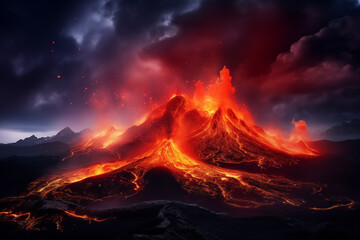 wizard, chinese ink style, amazing epic ancient theme, cinematic, stunning, realising lighting and shading, vivid, vibrant, unreal engine, concept art Volcanic eruptions in Iceland - obrazy, fototapety, plakaty