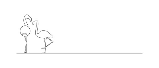 Flamingo Line Art © Hasan