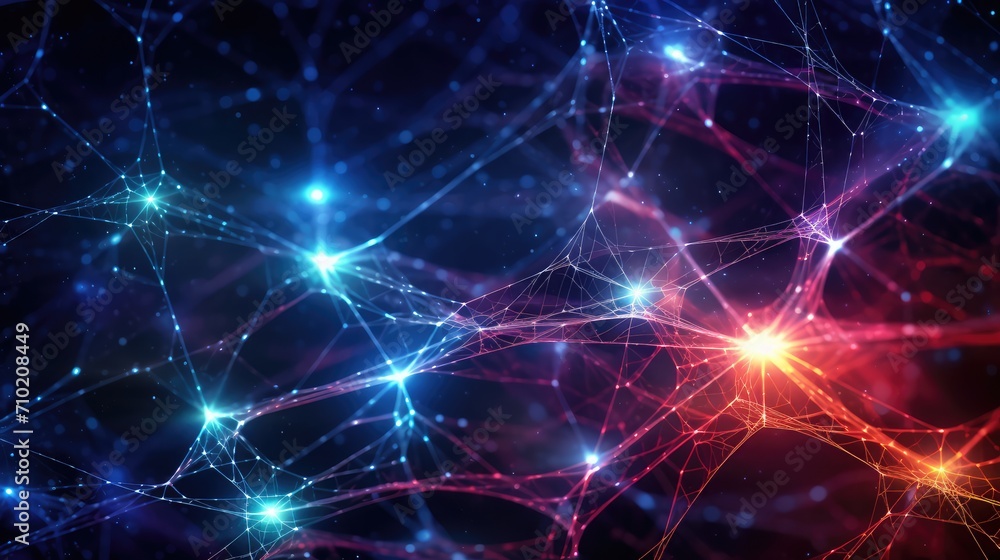 Poster neuronal network, neurons, and synapses. brain sensory cortex functions, default mode network (dmn),