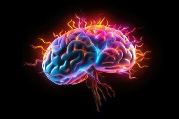 Brain regions: hippocampus, amygdala, frontal, parietal, temporal, occipital lobes, Broca's and Wernicke's areas, corpus callosum, basal ganglia. Neurotransmitters include glutamate GABA amino acid - obrazy, fototapety, plakaty