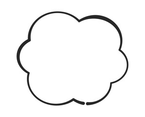 シンプルな雲形のふきだし　単品