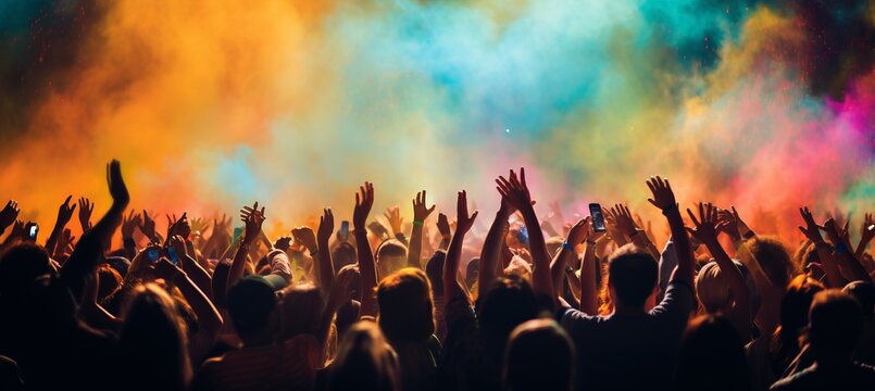 Vibrant concert bokeh with electrifying visuals and captivating entertainment aesthetics