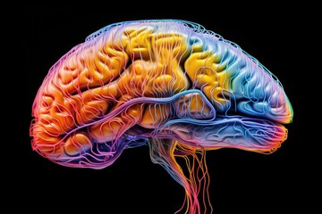 3D Axon Science Brain regions: occipital lobe, Broca's and Wernicke's areas, corpus callosum, basal ganglia. Neurotransmitters include excitatory glutamate inhibitory GABA (Gamma-Aminobutyric Acid)