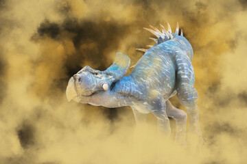 Obraz na płótnie Canvas Protoceratops ,dinosaur in the dark