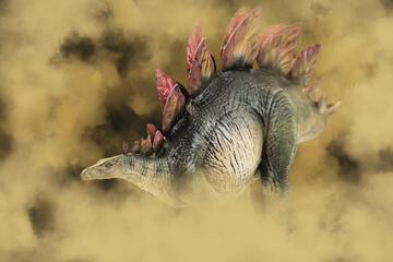 stegosaurus ,dinosaur in the dark