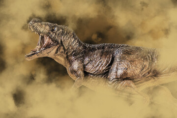 Tyrannosaurus ,dinosaur in the dark