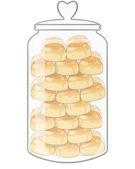 Nastar Cake Eid Mubarak in Jar Illustration