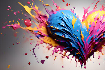 Obraz premium The Peak of the Painting: An Explosive World of Passion generative ai