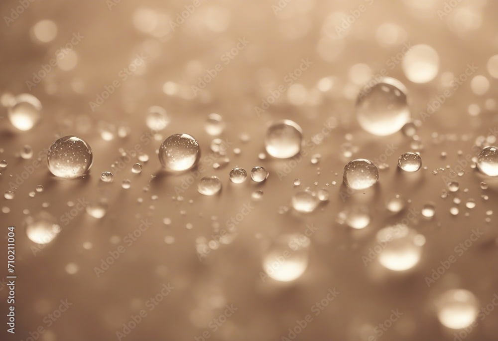 Poster closed eyes with beautiful fluffy eyelashes in drops of rain or dew drops close-up macro on a soft b