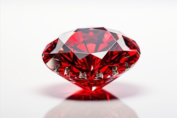 Captivating and eye catching red diamond gemstone elegantly isolated on a pristine white background