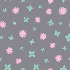 seamless repeat pattern with beautiful floral and butterfly motif, on a gray background perfect for fabric, scrap booking, wallpaper, gift wrap projects