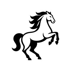 Naklejka na ściany i meble High Quality Vector Logo of a Majestic Rearing White Horse. Versatile Symbol of Strength and Elegance for Logos, Branding, and Marketing. Isolated on White Background for Seamless Integration.