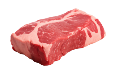 Raw beef meat isolated on transparent background. PNG file, cut out