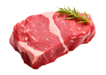 Raw beef meat isolated on transparent background. PNG file, cut out