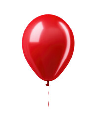 Red balloon isolated on transparent background. PNG file, cut out