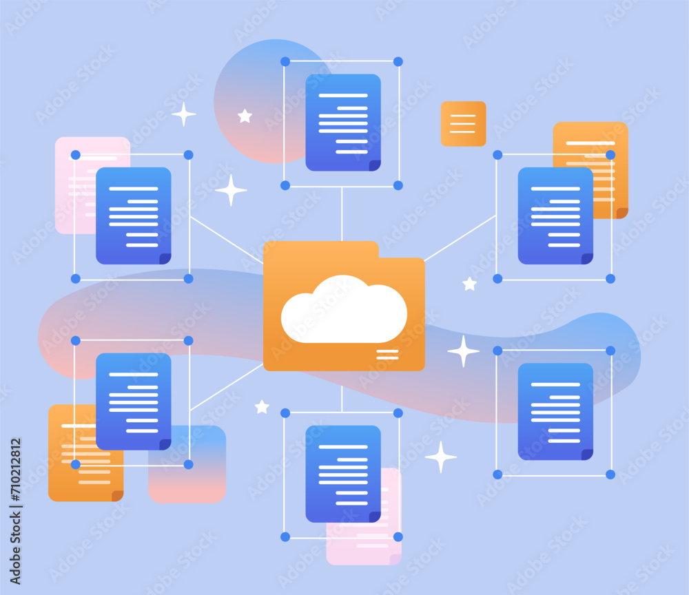 Poster file transfer connection docs information migration access to remote documents concept horizontal