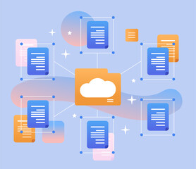 file transfer connection docs information migration access to remote documents concept horizontal - obrazy, fototapety, plakaty