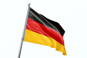 Germany flag waving isolated on white background