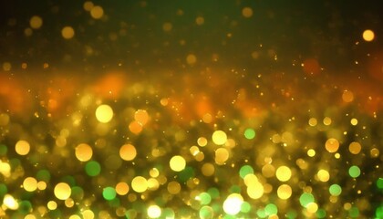 A glittery gold and green background. 