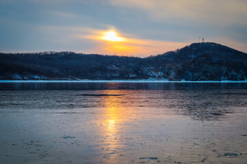 sunrise over the lake