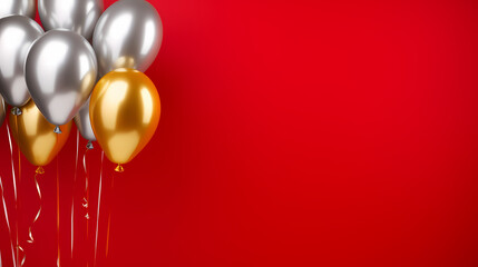 Celebration background with balloon decoration with copy space