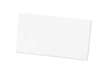 One blank business card isolated on white. Mockup for design