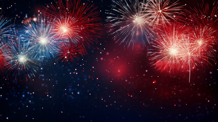 4th july fireworks with glitter sparkle abstract background